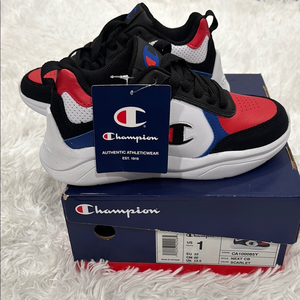 NWT Champion Red and Black Sneakers Bold Athletic Design